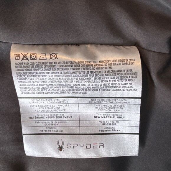 Spyder Mens Hooded Down Jacket M Nylon Polyester Gray - Picture 4 of 5